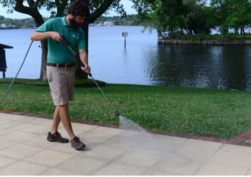 First Coast home Pros team Pressure Washing driveway